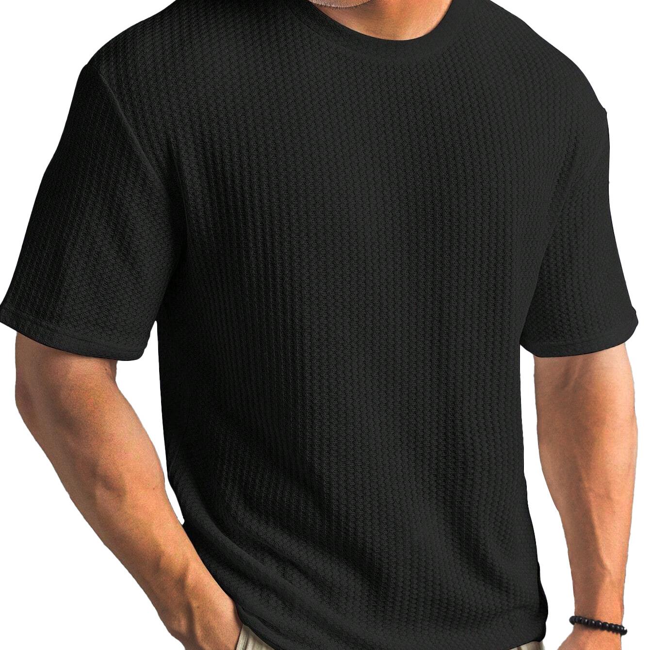 VIYOO Nieuw Zomers T-shirt voor Heren, Korte Mouwen, Casual, Veelzijdig en Stijlvol 3XL zwart