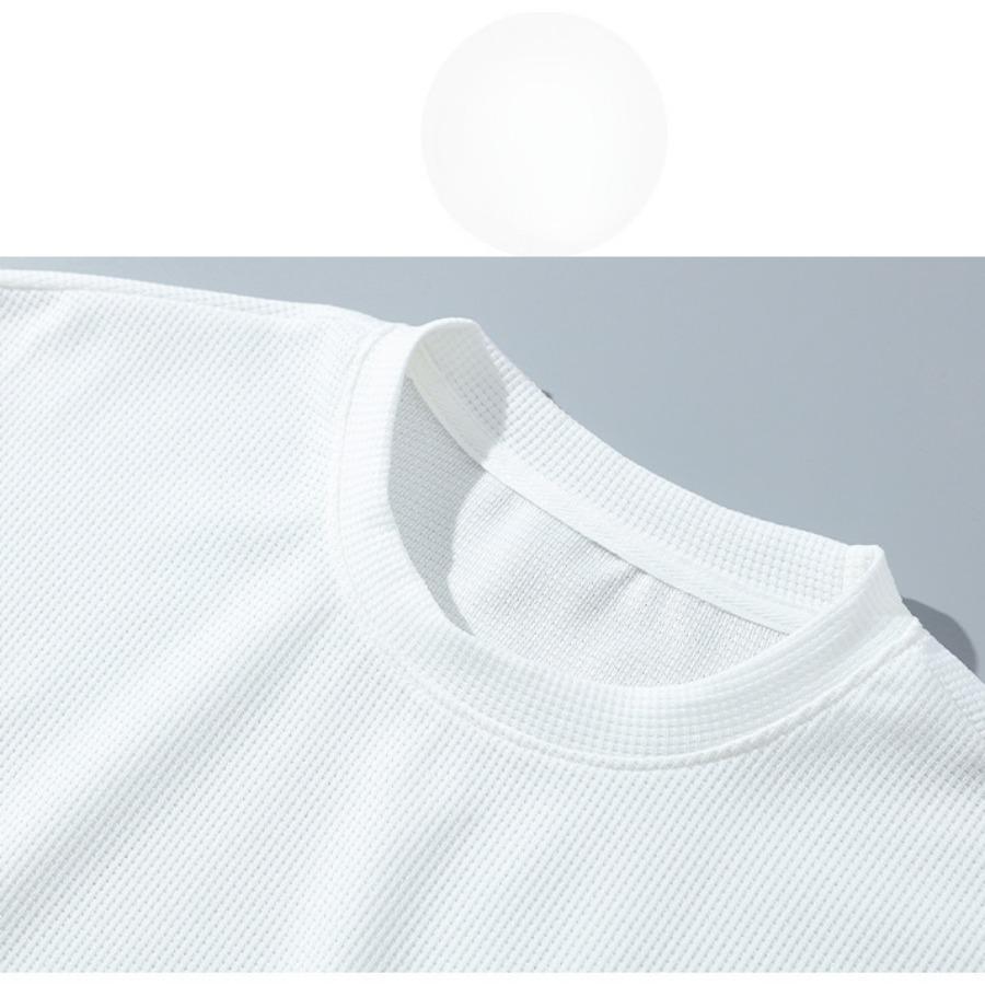 Waffle Short Sleeve Summer Casual Sports Men's Round Neck Sweatshirt Set Men T-shirt Shorts Two-piece Sets Male