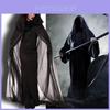 Bezauberndes Damen Hexenkostüm im Wicked Gothic Stil mit langem Umhang mit Kapuze