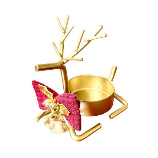 Vánoční svícen na čajovou svíčku Zlatá železná dekorace na stůl okno Všestranná vánoční sváteční dekorace