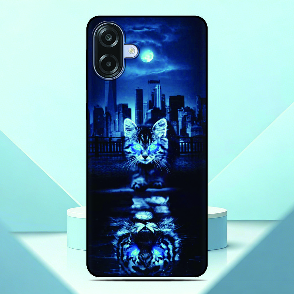 Lovely Kitten Anime Phone Case For Samsung Galaxy A07 4G Painted TPU Black Back Cover A 07 Soft Silicone Protective Fundas