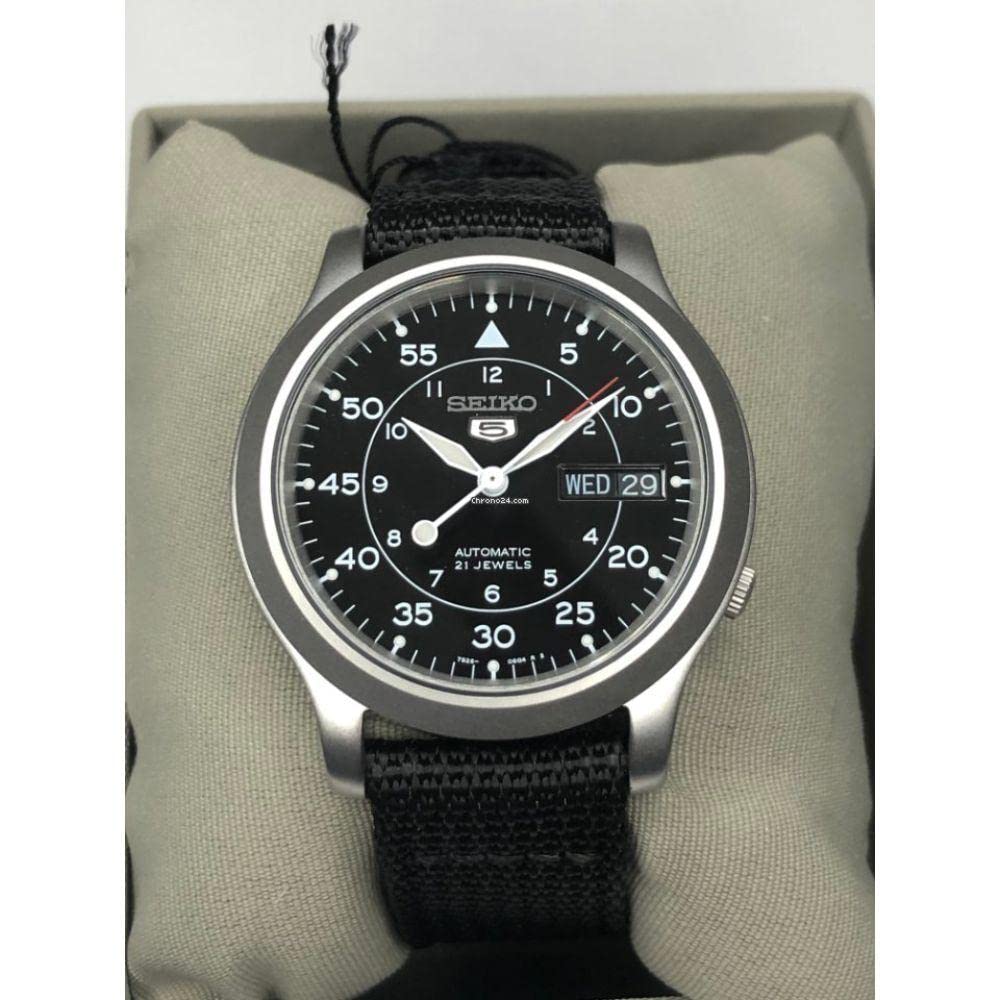 SEIKO import overseas mesh automatic military [SEIKO import] wristwatch, model, belt, winding, watch, black, SNK809K2, men's [Parallel import]