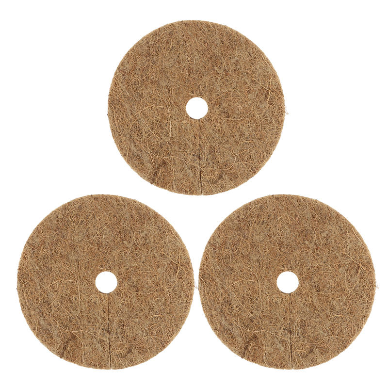 3PCS Coconut Fiber Mulch Ring Tree Plant Protector Mats Disc Plant Covers for Indoor Outdoor Plants Landscaping