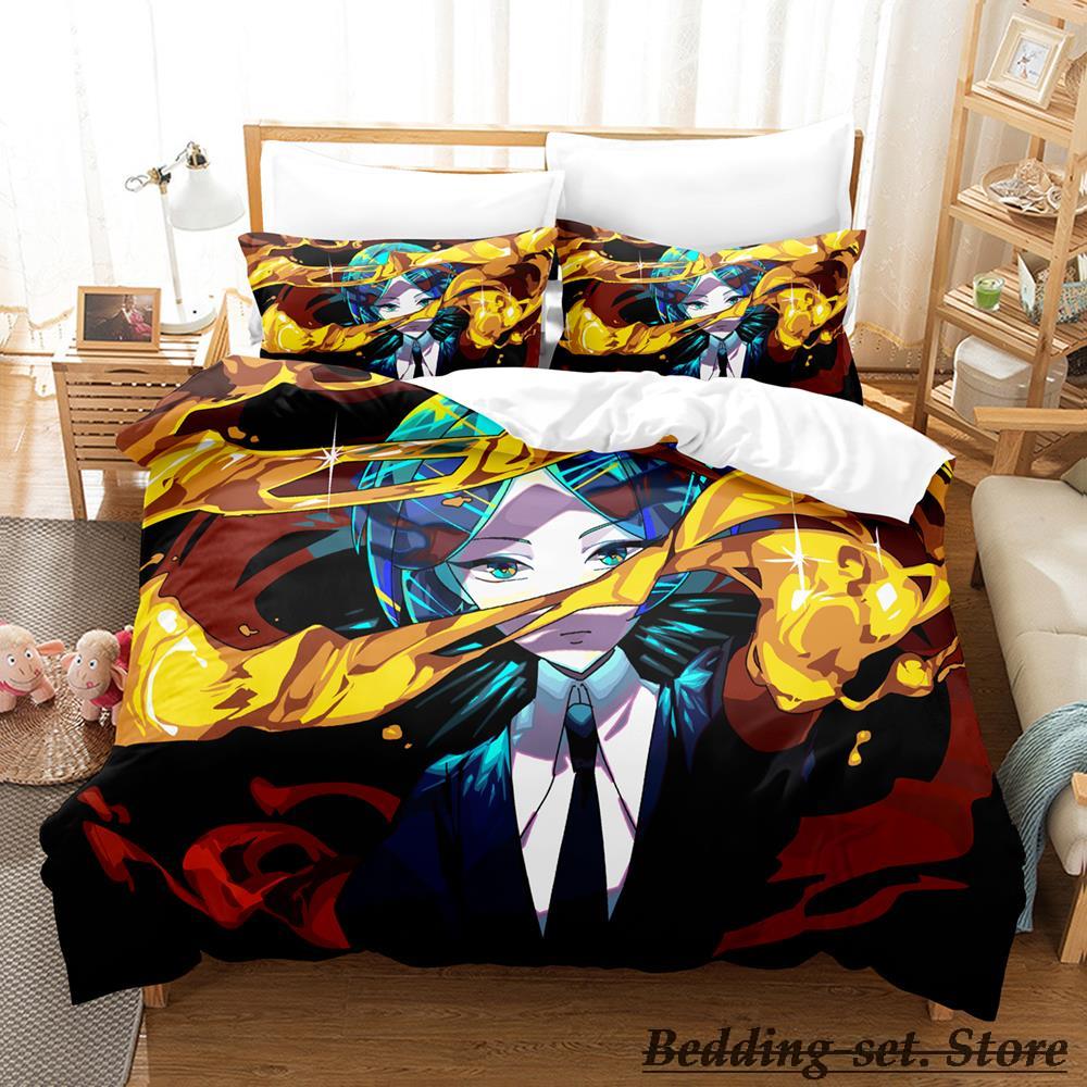 2023 Houseki No Kuni Bedding Set Cartoon Anime three-piece Set Adult Kid Bedroom Duvetcover Sets 3D Kawaii Girls Duvet Cover