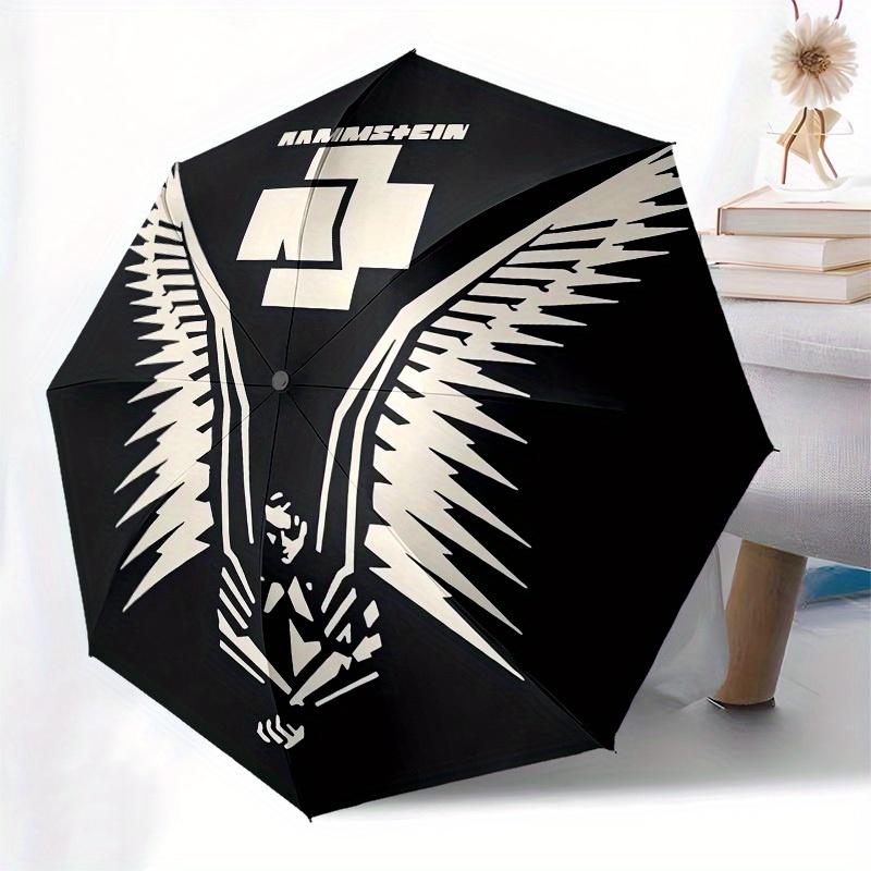 1pc Eagle Wings Rammstein Symbol Umbrella with Plastic Handle,Suitable for All Seasons Home Travel Outdoor UmbrellaM963