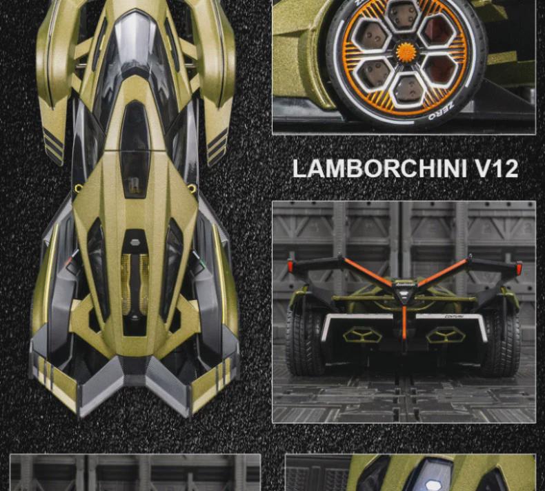 Jiaye VB24205 Lambo V12 Alloy Racing Car Model with Sound & Light Features - Toy Car for Kids and Collectors.