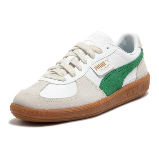 Puma Palermo Leather White Archive Green Gum Unisex Sneakers 396464-07