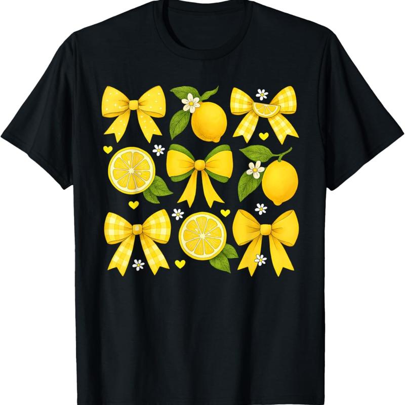 Cute Lemon Tropical Fruits Coquette Bows Summer Girl Women Unisex T Shirt