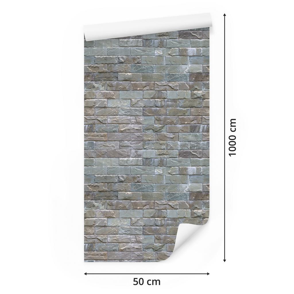 Colorful Bricks Wallpaper with 3D Effect for Living Room and Bedroom 50x1000