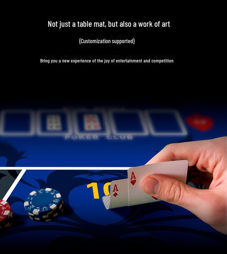 Texas Hold'em Silent Non-slip Poker Table Mat - Thickened Family Party Card Cloth, TikTok Style, Extra Large