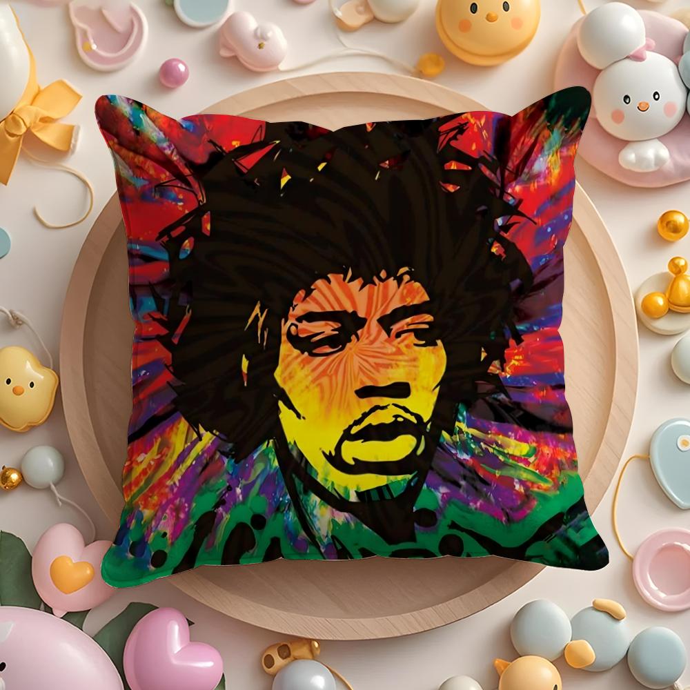 SingerJJimi HHendrix Pillow Case Soft Plush Fabric DoubleSided Printed Cushion Cover Warm Winter Sofa Pillow Case