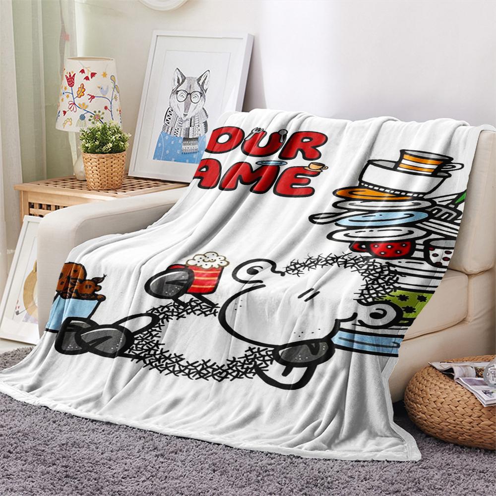 1PC Custom Name Sheepworld Patterned Flannel Blanket Suitable For All Seasons for Home Decor Warmth and Comfort Gifts Holiday Present
