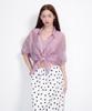 OPENING SUNSHINE See-Through Lace Silky Shirt Pink