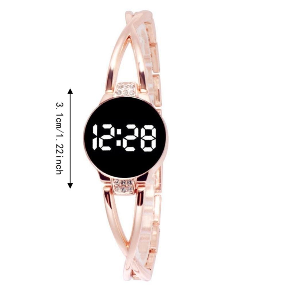 Metal Bracelet LED Watch Rhinestone Watch Fashion Wrist Watch Teen Girls
