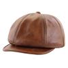 White Fang Leather and PU Newsboy Stylish for Adults and CZ568 Cap, Cool, Simple, Women, (Brown)