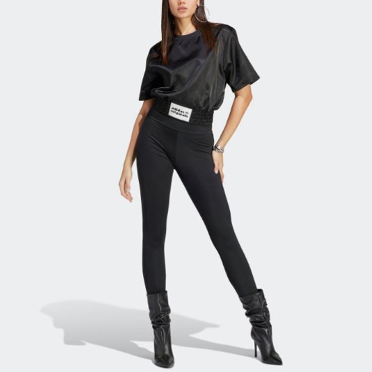 Adidas Camiseta Crop Originals Spicy Girls con Parche del Logo para Mujer Tops Negro IC8540