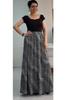 Women's Style Big Size Skirt Smoked Black Patterned 6 Piece Viscose Skirt With Elastic Waist