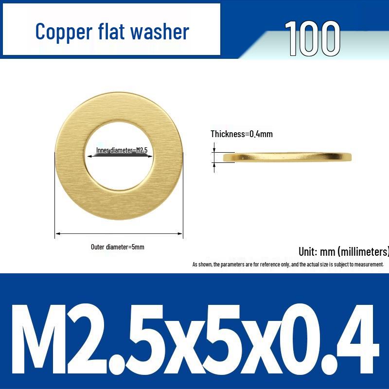 Ultra-Thin Brass Flat Washer Round Shim (Sizes M2-M20)