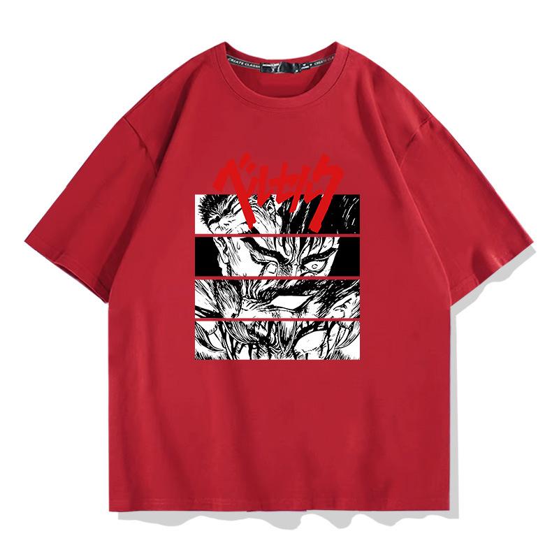 Summer new sword style legend printed men's T-shirt Short sleeve T-shirt 100% cotton loose trend top pattern T-shirt