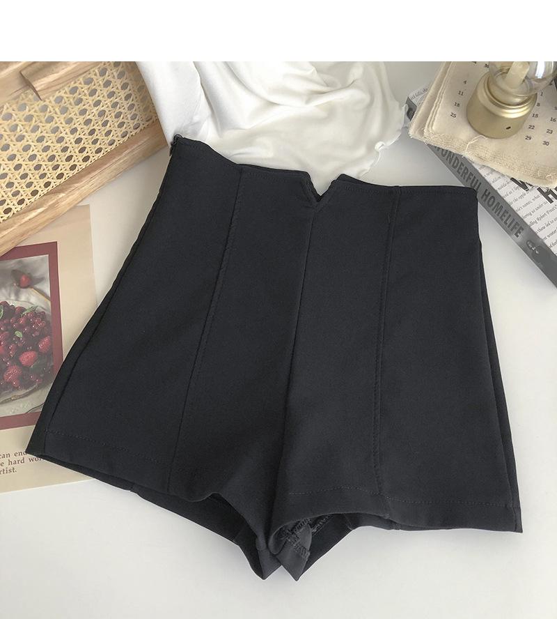 

Трендовые женские шорты А-силуэта с высокой посадкой и приталенная верхняя одежда с короткими рукавами Quadruple Extra Large чёрный