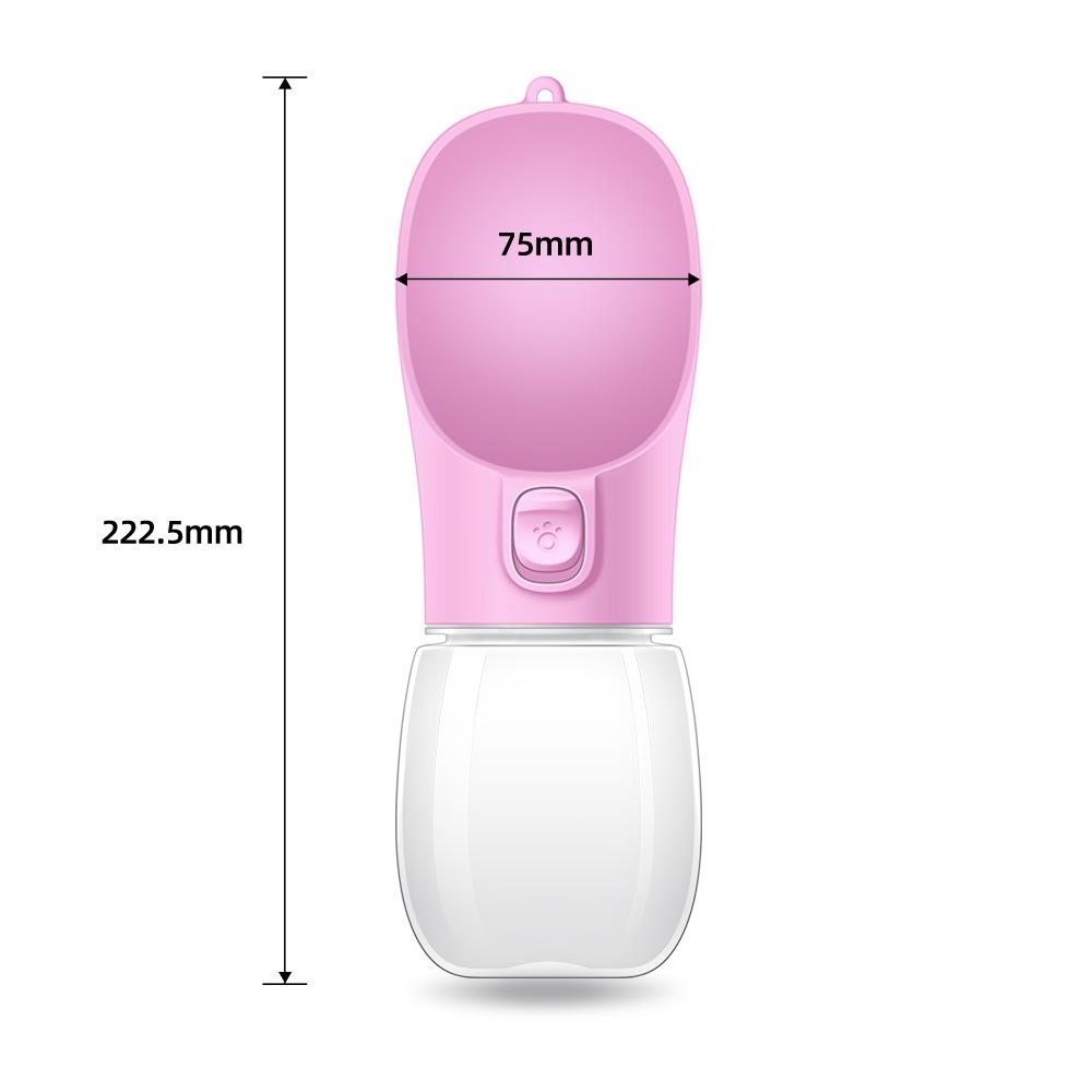 

Бутылка для воды для собак объемом 350 мл, портативная питьевая вода, поилка для щенков, кошек, миска для собак маленьких и больших пород, аксессуары для домашних животных 350ml розовый