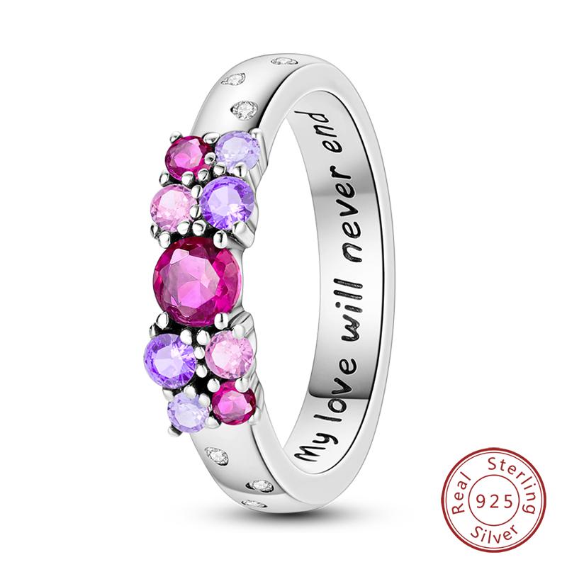 Popular Glow In The Dark Rings For Women 925 Silver Star Moon Sun Rings Sparkling Cubic Zircon Exquisite Jewelry Gifts