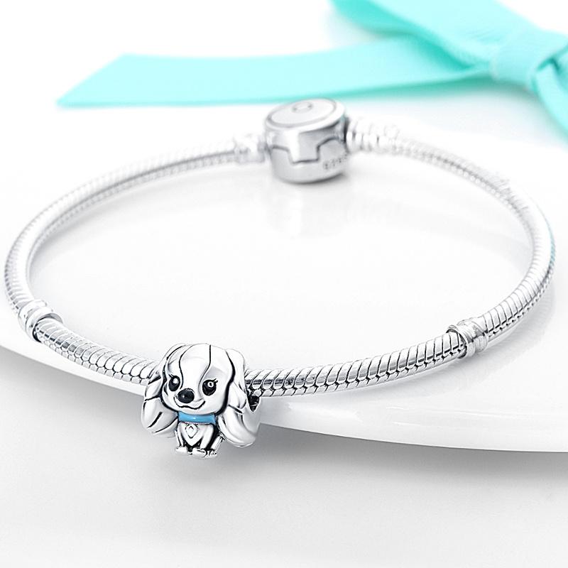 Charms Beads Copper Big-Eared Puppy Dangle Fit Bangle Bracelet Necklace Diy Jewelry