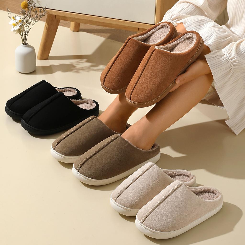 House Slippers for Women Soft Cotton Slippers Men's Autumn and Winter 2025 New Indoor Plush Slippers Women's Winter Warm