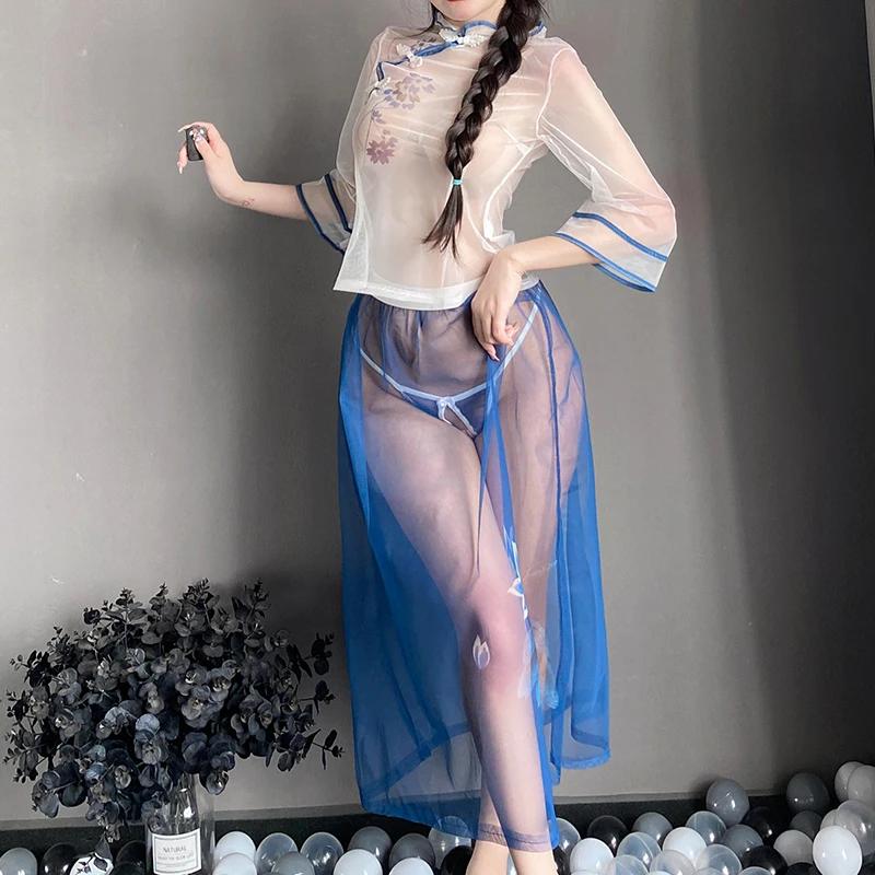 Autumn New Chinese Sexy Exotic Costumes Women's Wedding Honeymoon Underwear Cosplay Women