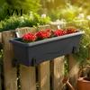 Stainless Steel Railing Hangers 4Pcs Adjustable Planter Box Brackets, Flower Hangers, Pot Holders No Drill Plant Supports for Fence Balcony