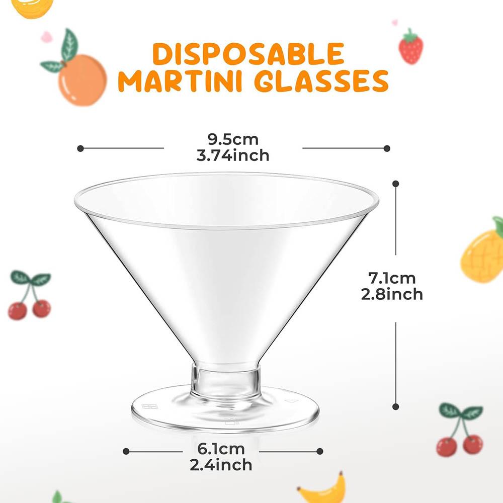 Disposable Martini Glasses for Parties 5oz,Plastic Martini Glasses Disposable for Wedding Party Bowl Wine Ice Cream Fruit