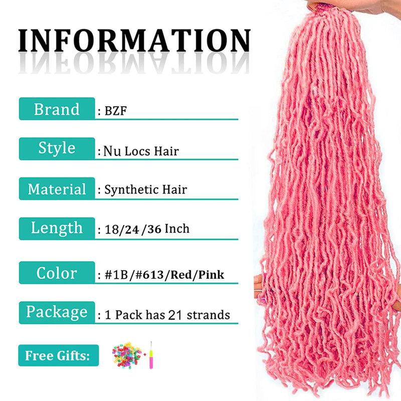 36Inch Pink Soft New Faux Locs Crochet Hair Braids For Women Synthetic Blonde Goddess Nu Locs Braiding Hair Extensions PreLooped