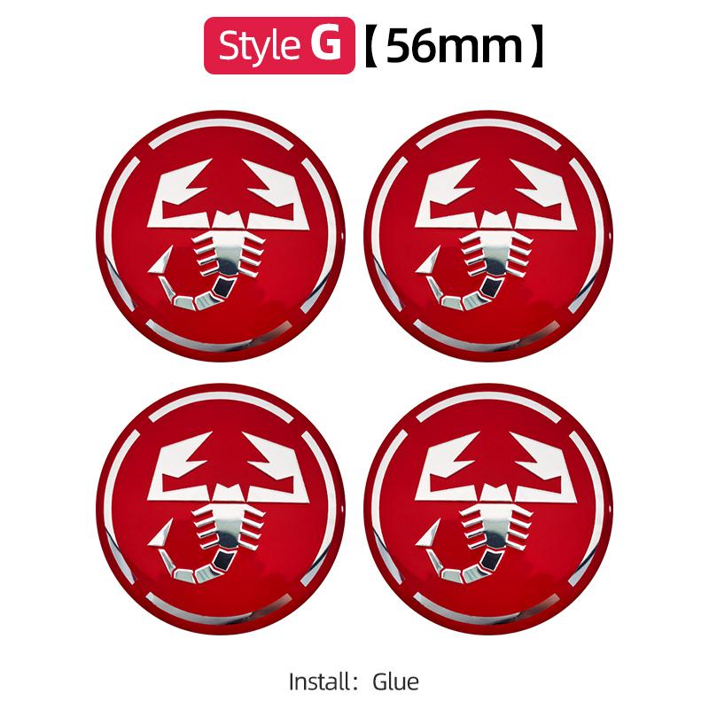 4pcs 56mm 60mm 65mm Car Wheel Center Emblem Hub Caps Stickers For 500 Punto Abarth Stilo Palio Bravo Doblo Aegea Strada
