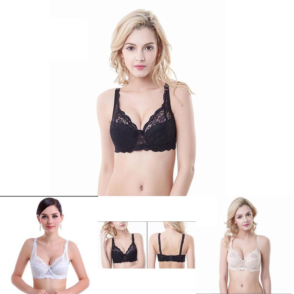 Eleganter Damen-Vollschalen-BH in Übergröße mit Spitze und verstellbaren Trägern