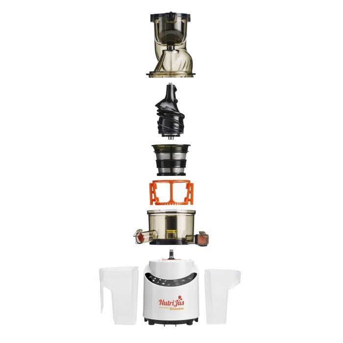 Vertikální odšťavňovač SIMEO PJ552 - Bílý - 200W - 8 automatických programů