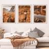 Autumn Mountain Road Lake Deer Forest Leaves Wall Art Print Canvas Painting Nordic Poster Wall Pictures For Living Room Decor
