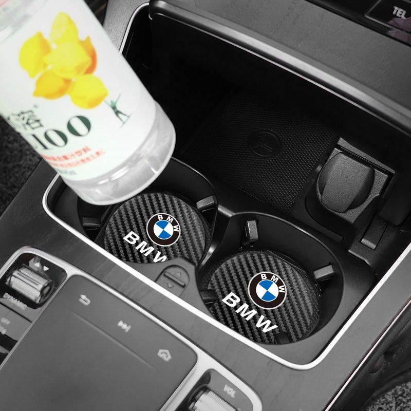 2Pcs Car Coaster Water Cup Mat Non-Slip Pad For BMW E91 E28 X3 X1 Performance F30 F40 F10 E90 F20 E46 E60 E70 E39 E36 E87 X7 E92 KS6