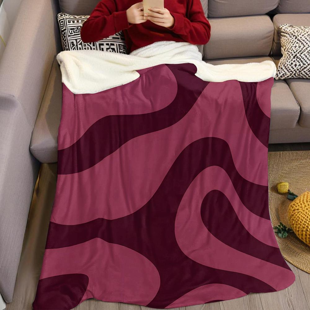 Burgundy Flow Flannel Blanket Warm Soft Halloween Christmas Couch Warm Cozy Decorative Decor Gift for All Season
