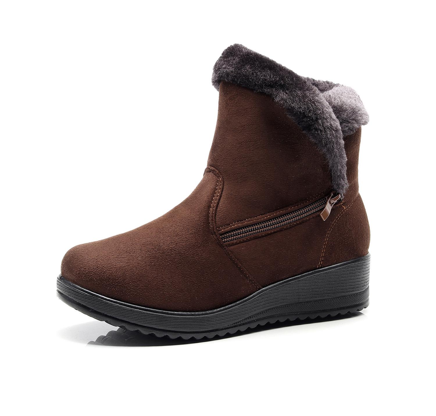 Модные зимние теплые ботинки из искусственного меха для снега — фото 8