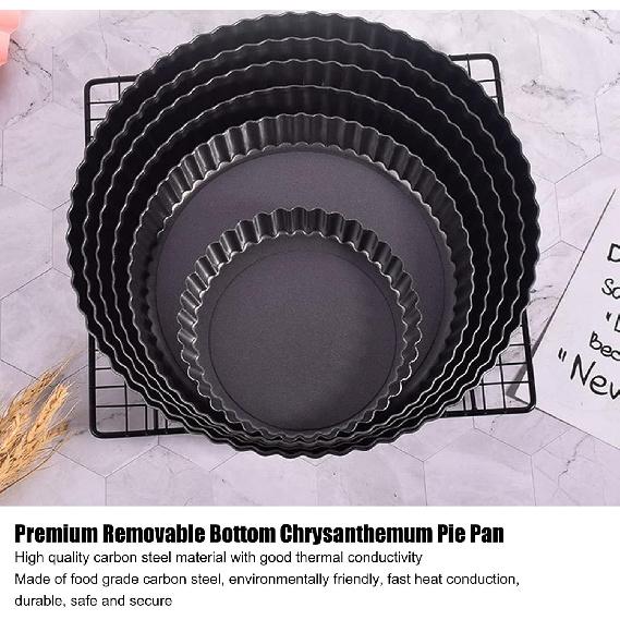 Tart Pan Quiche Pan Multifunctional Thickening Nonstick Deep Baking Dish Pie Plate Tools with Removable Bottom for Home Kitchen Dining(13 in)