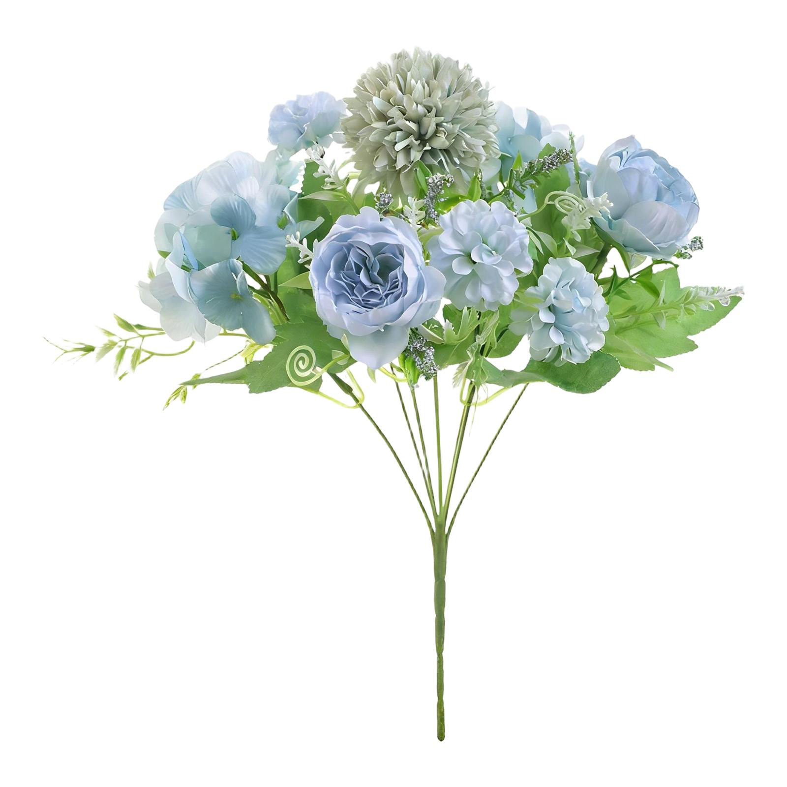 

Beautiful Artificial Silk Fake Flowers Wedding Valentines Bouquet Bridal Decor синій