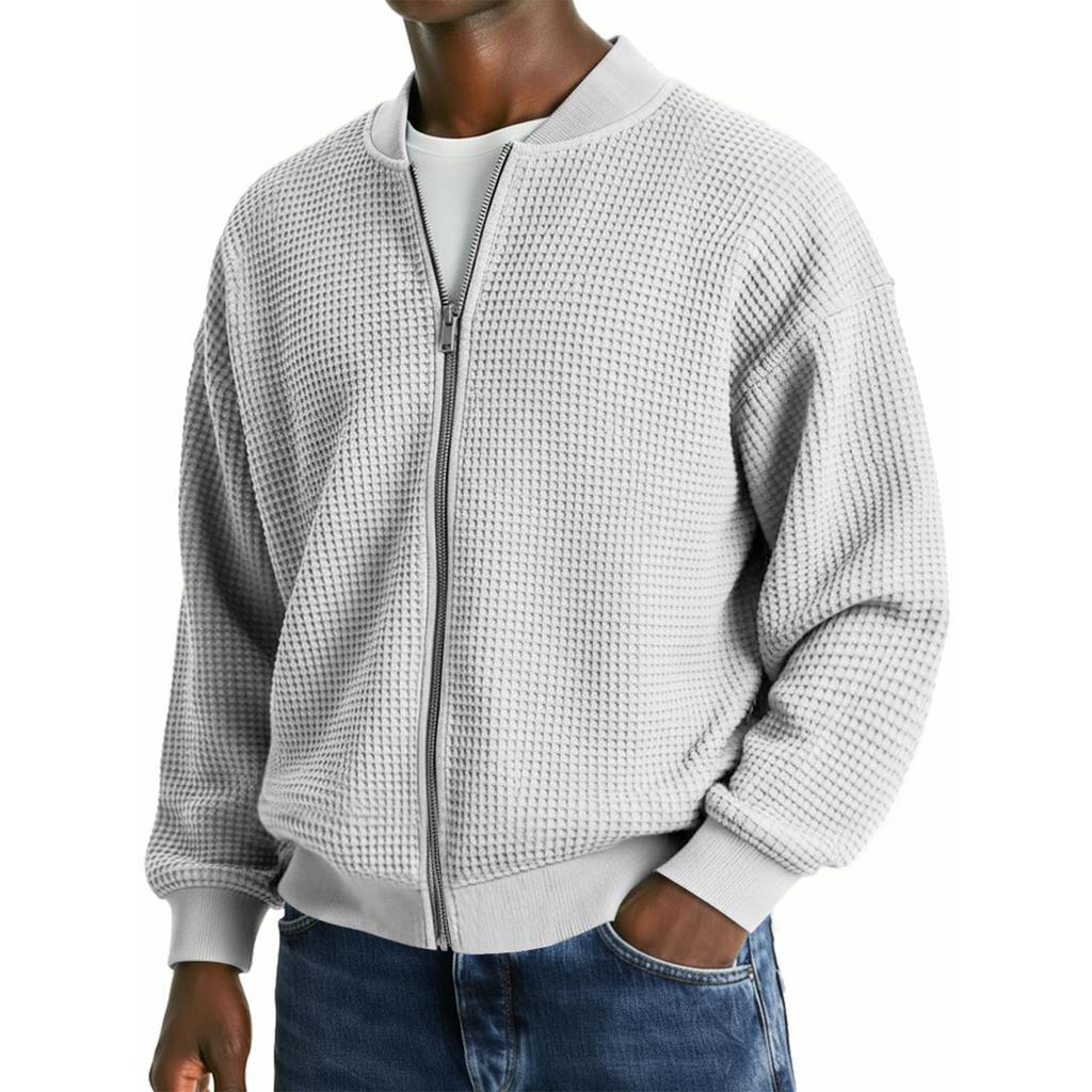 Men's Leisure Sports Round Neck Waverg Long Sleeves Coat
