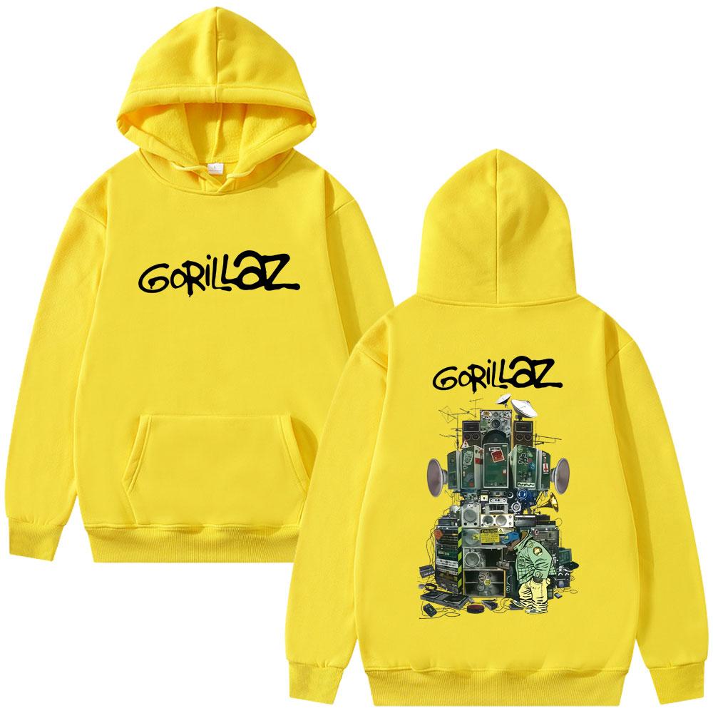 Gorillaz Graphic Print Hoodie Men Women Hip Hop Rock Fashion Music Streetwear Male Casual High Quality Fleece Hoodies