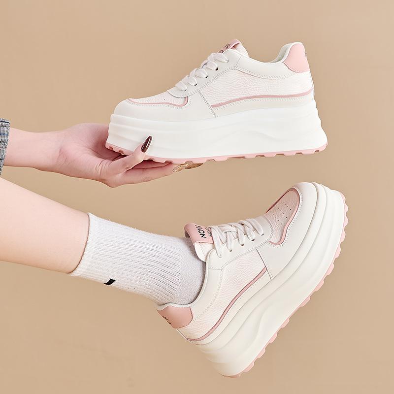 Women's shoes 2026 spring new women's shoes thick sole height increasing women's versatile women's casual single shoes