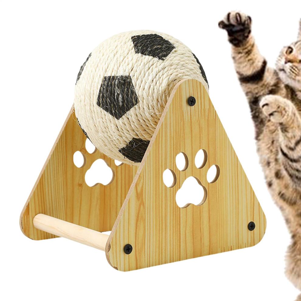 Cat Scratching Ball Sisal Cat Scratcher with Dynamic Soccer Design Vertical Exercise Wheel for Kitten Training