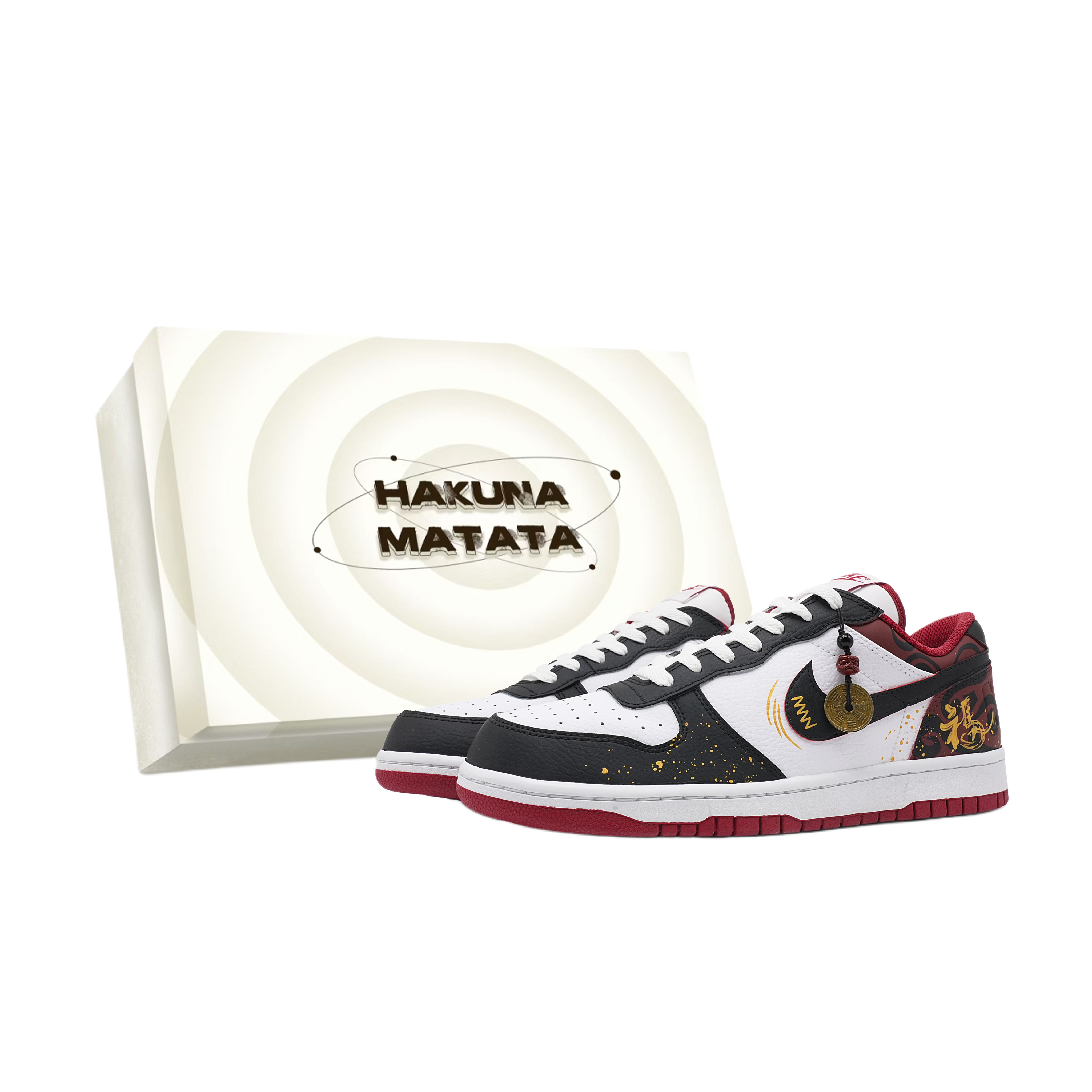 

Nike Big Horse Gathering Blessing Box Included Abrasion Resistant Breathable Low top Skateboard Shoes Men s Black Red 355152-150(Team1576-) 40.5