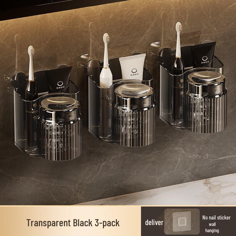 UD Punch-Free Bathroom Toothbrush Holder with Cups