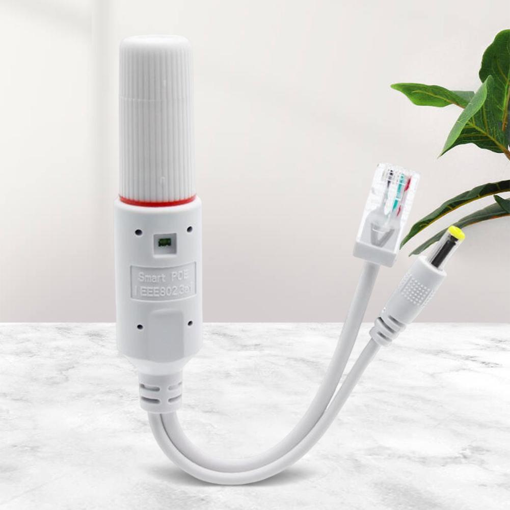 48V auf 12V POE Splitter Wasserdichtes Video- und Stromadapterkabel IEEE802.3af/at Konform für IP-Kamera AP Voip-Telefon und Mehr