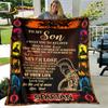 To My Son Plush Lion Wolf Eagle Dragon Quilt Blanket,Flannel Blanket Throw Blanket for Living Room Bedroom Bed Sofa Gift for Son