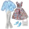 1/6 Doll Clothes Fashion Mix Blue Fur Coat Style for 12 inch Fashion Doll Outfits Set Handmade 30cm Doll Clothing Accessories